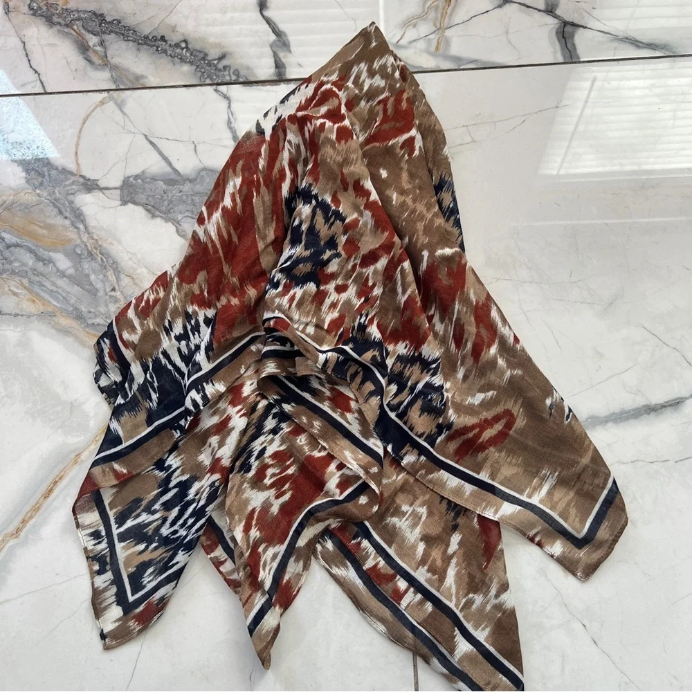 Symphony Scarfs Multicolor Abstract Print Scarf made in Italy